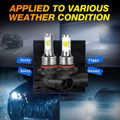 9005 H11 LED Headlight Bulbs 4 Pack - 36000LM 6000K Bright White High Low Beam, 3570 CSP Chips 360° Beam, 12V 24V Plug & Play, 50000Hr Lifespan Car Truck Headlight Upgrade