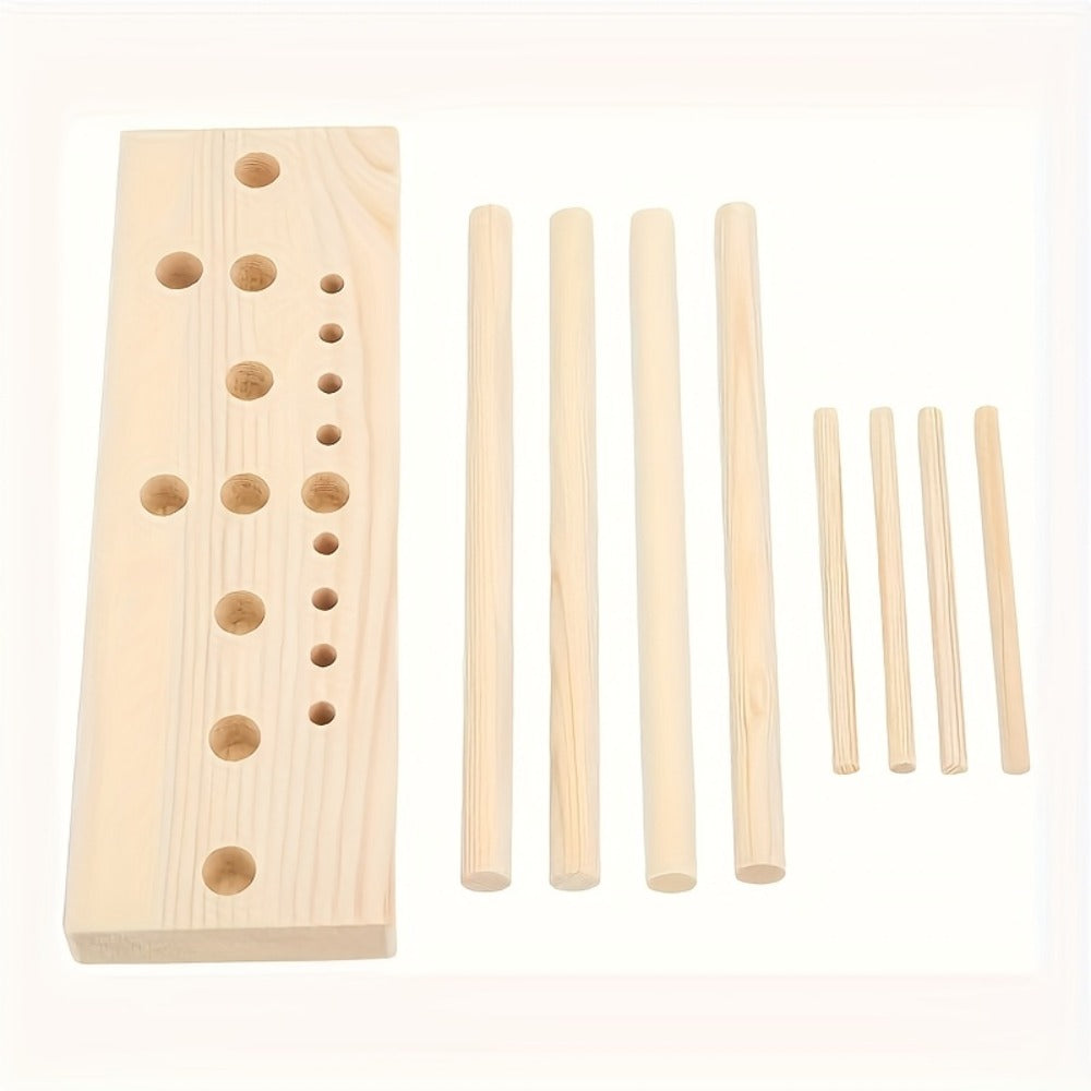 Nine-Piece Wooden Wreath and Bow Maker Tool Set with Peg Board and Assorted Craft Accessories