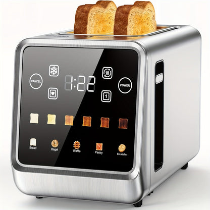 900W Two-Slice Touchscreen Toaster with Five Bread Modes, Six Shade Settings, Memory and Stainless Finish