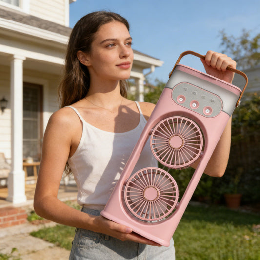 Portable Neck Fan Bladeless Wearable Personal Fan USB Rechargeable Hands-Free Cooling Air Conditioner