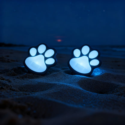 Solar Paw Print Garden Lights 2-Pack, LED Outdoor Path Lights IPX4 Waterproof, Lawn Terrace Yard Decor for Wedding Party Christmas Valentine