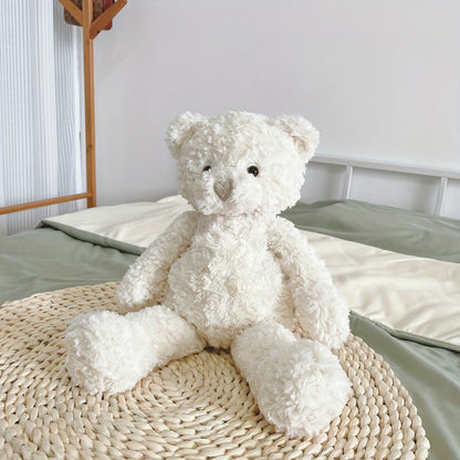 Stuffed Animal White Teddy Bear with Loving Heart Detail, Kawaii Theme and One Source Style