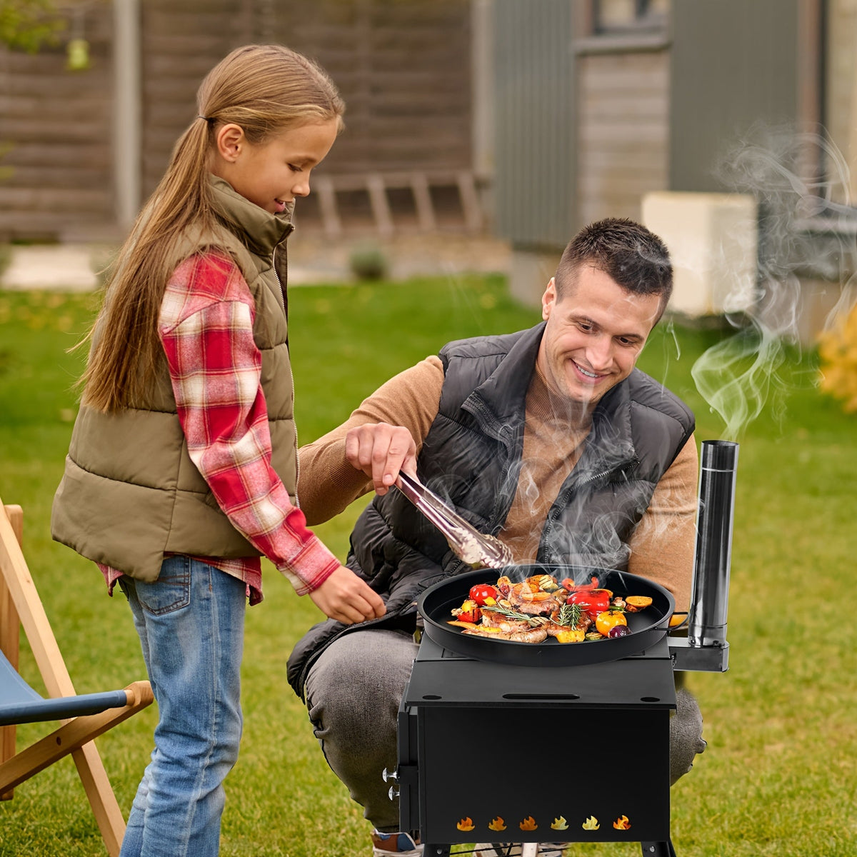 Tent Wood Stove Portable for Garden, Patio and Yard Use, with the Listed Configuration, for Everyday Use and Organized Storage