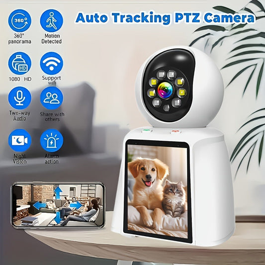 Pet Camera with 3-Inch Screen 1080P WiFi Indoor Home Security Camera for Baby & Kids Monitor, Video Calling, Two-Way Talk, 24/7 Recording & Motion Sensor Detection – Cat Dog Smart Surveillance with Speaker