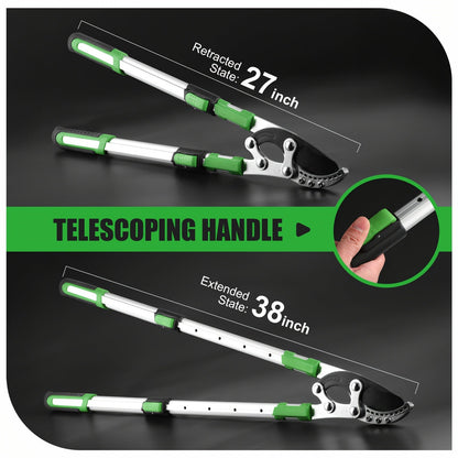 Long-Reach Bypass Lopper with Telescoping Silver Handles, Orange Grips and 27–34-Inch Variant Label