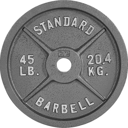 Gray STANDARD Cast-Style Weight Plates in Single, Pair, Four-Piece and Mixed Sets for Barbell Training