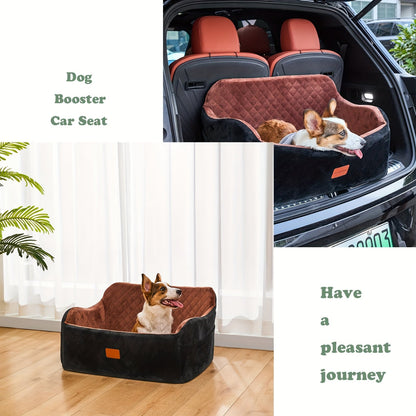 Dog Car Seat for Medium & Large Dogs | Memory Foam Pet Travel Car Bed with Seat Belt Pass-Through, Adjustable Straps, Removable Washable Cover, Harness Channel & 3-Strap Easy Installation, 4 Colors