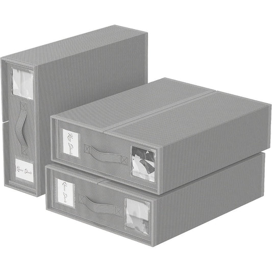 Sheet Organizers and Storage Foldable Closet Organizer Boxes for Bedding, Blankets & Clothes – Bedroom Wardrobe Under Bed Storage Containers, 3 or 6 Pack