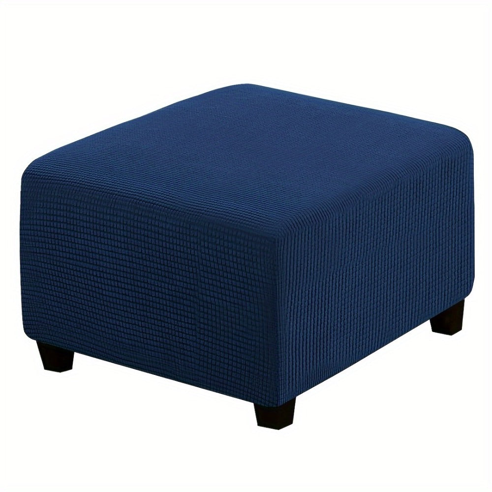 Square Ottoman Cover with Elastic Band in Six Color Labels and L or XL Size Options for Home and Office Footstools
