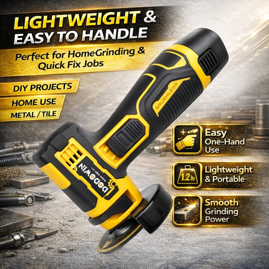 Mini Cordless Angle Grinder 19500RPM – Electric Grinding Polishing Tool for Metal Wood Stone Concrete | Lithium Power Grinder with Battery Options