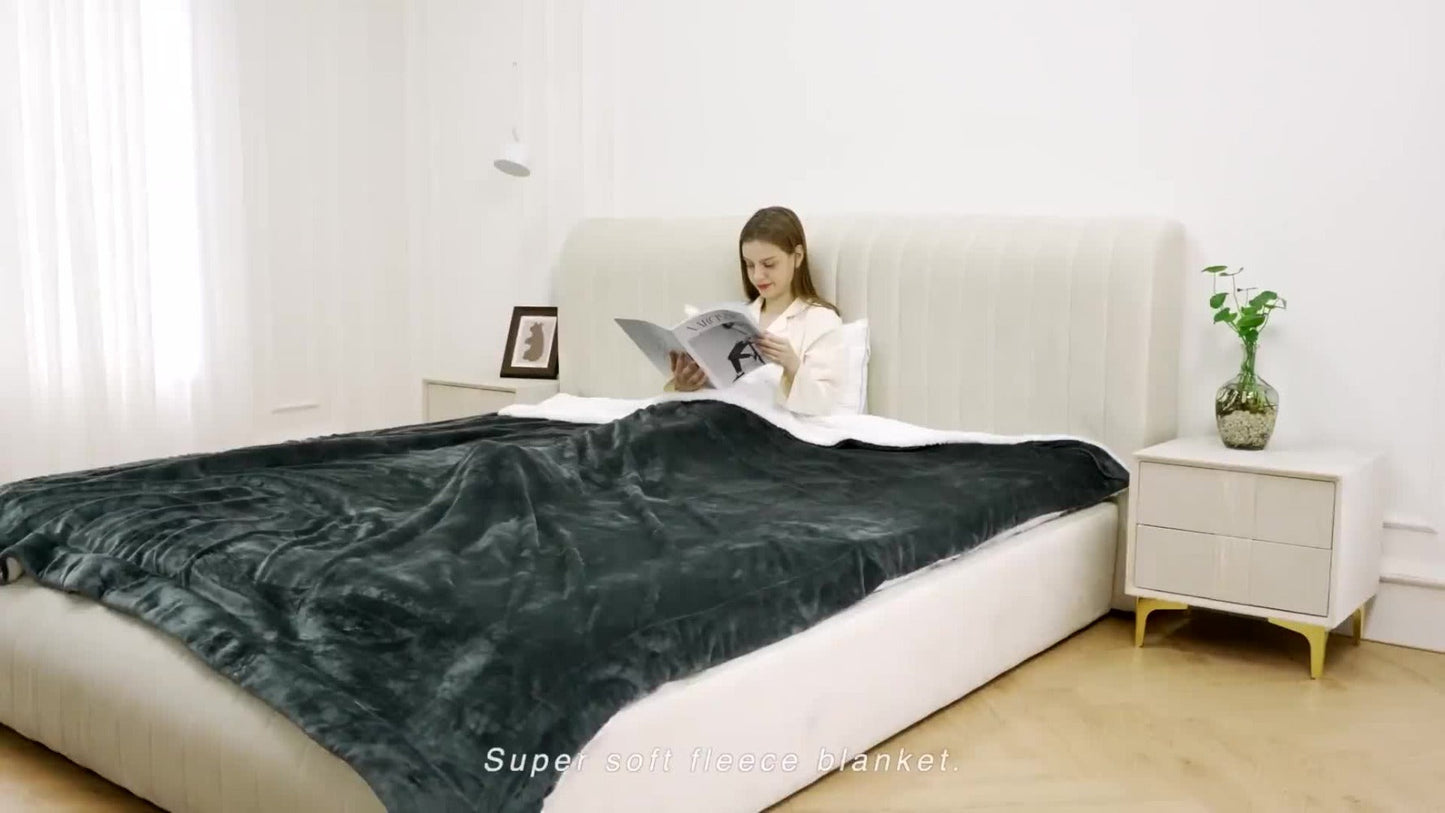 480GSM Sherpa Fleece Blanket – Double-Sided Heavy Warm Throw for Couch, Bed & Travel, Reversible All Season, 13 Colors, 3 Sizes