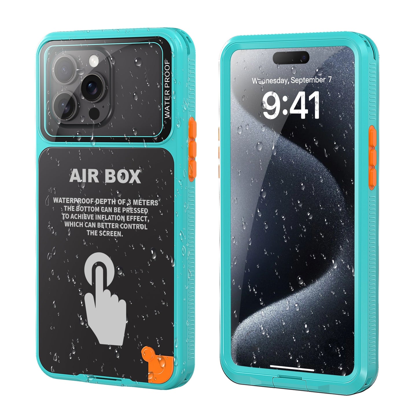 Waterproof iPhone Case IP68 360° Full Body Shockproof Dustproof Underwater Swimming Surfing Sports Cover for iPhone 16 15 Pro 15 14 Pro 14 13 Pro 13 12 Pro 12 – Underwater Photography Beach