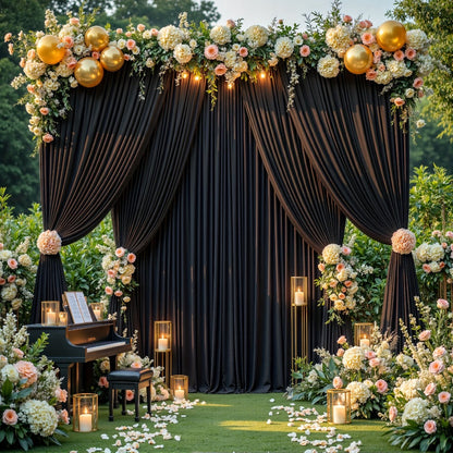 Two-Piece Photography Backdrop Curtain Set with 150 cm Width and 215 cm or 300 cm Height Options