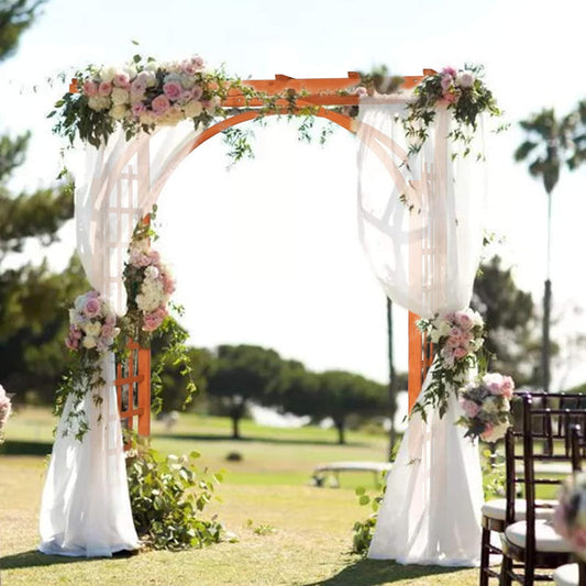 Teak Wood Pergola Arbor 85" Wedding Arch Garden Climbing Trellis