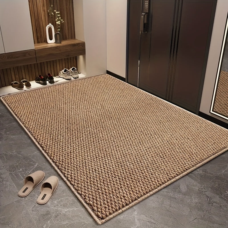 Imitation Sisal Bath Mat and Entryway Rug, 31.5 x 47.24 Inches in Dark Gray or Brown Woven Styles