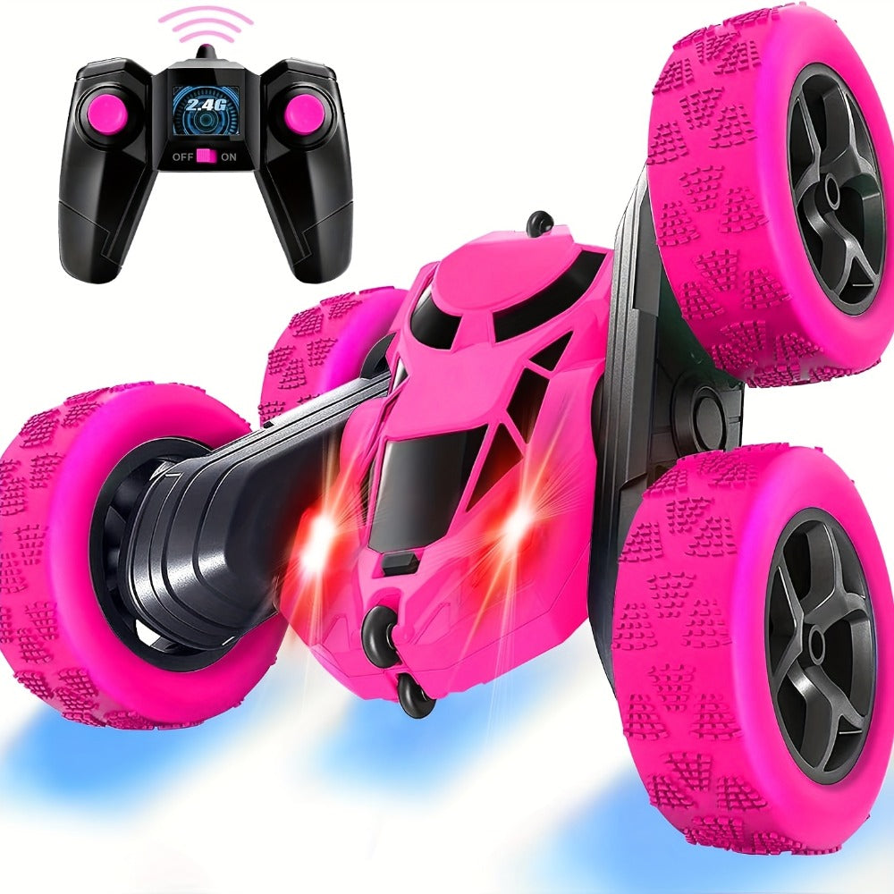 Remote Control Car, Double-Sided 360-Degree Flip Stunt Model with 2.4GHz Control, LED Lights and 1400mAh Battery