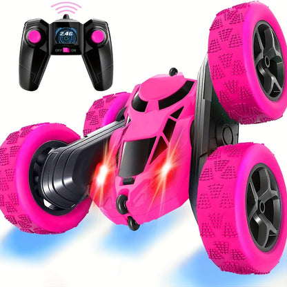 Remote Control Car, Double-Sided 360-Degree Flip Stunt Model with 2.4GHz Control, LED Lights and 1400mAh Battery