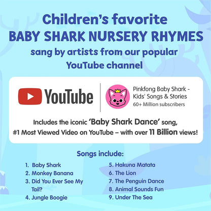 Baby Shark Sound Book for Toddlers, Pinkfong 10-Button Interactive Animal Songs Sing-Along Nursery Rhymes Learning Book Kids Ages 1-3