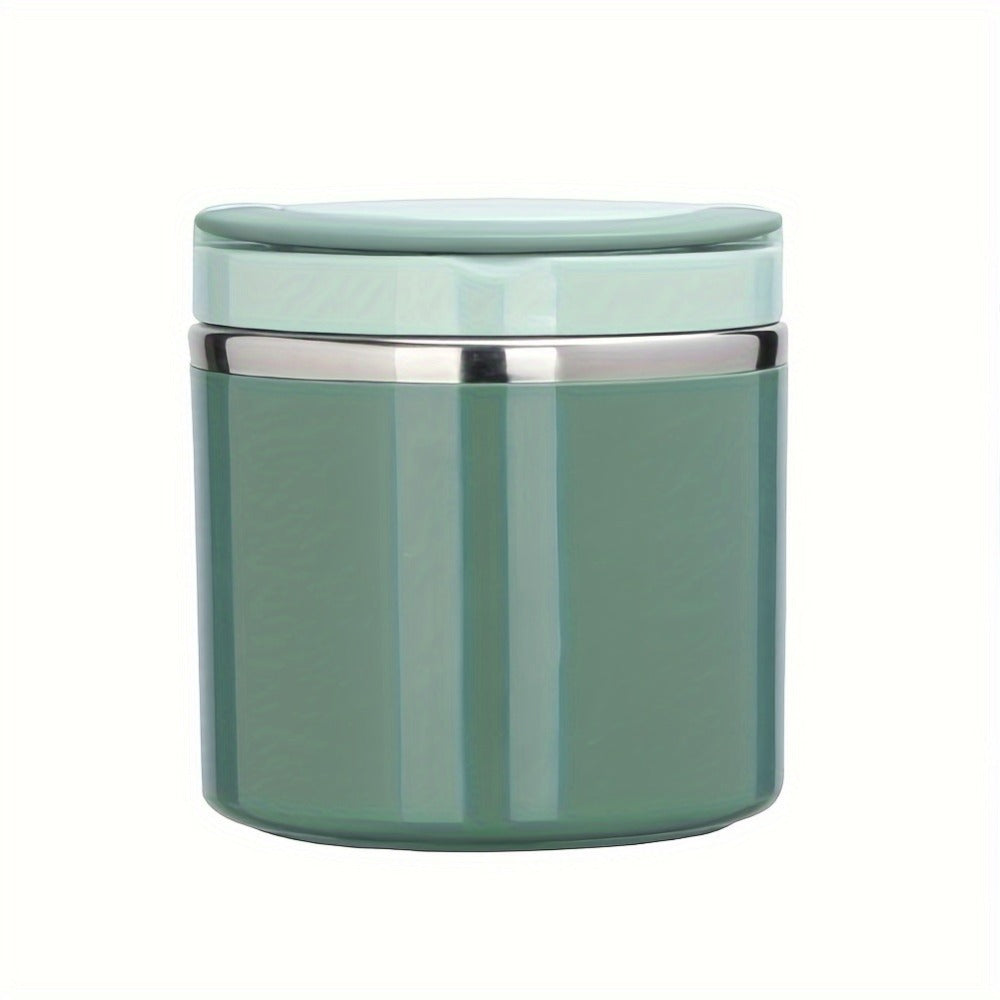 Stainless-Style Lunch Box with Handle in Green, Pink or Blue, 630 ml Single-Container Configuration