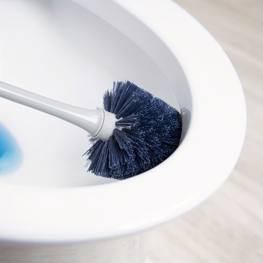 Toilet Plunger and Bowl Brush Combo with Separate Holders and Compact Gray Bathroom Storage Design