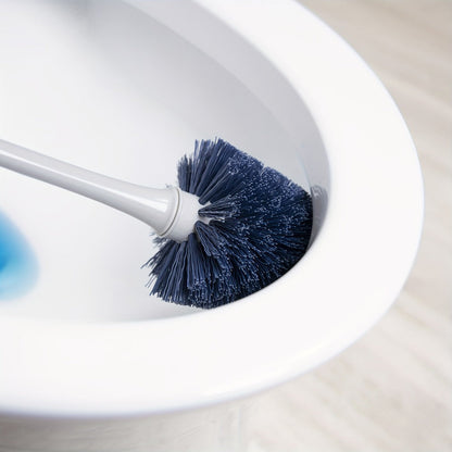 Toilet Plunger and Bowl Brush Combo with Separate Holders and Compact Gray Bathroom Storage Design