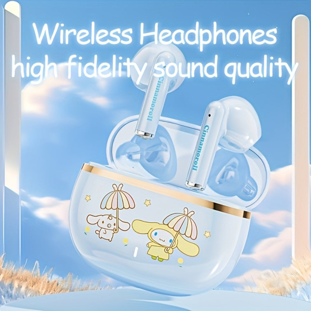 Sanrio Hello Kitty Kuromi Cinnamoroll Wireless Earbuds Bluetooth 5.0 Cute Kawaii Design 3 Styles Power Display Touch Control Girls Gift