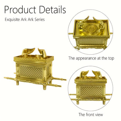 Ark of the Covenant Tabletop Figurine in Medium or Large Sizes with One- or Two-Piece Gold-Tone Options