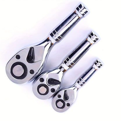 Short-Handle 72-Tooth Ratchet Wrenches in 1/4-, 3/8- or 1/2-Inch Drive with Three Pictured Lengths
