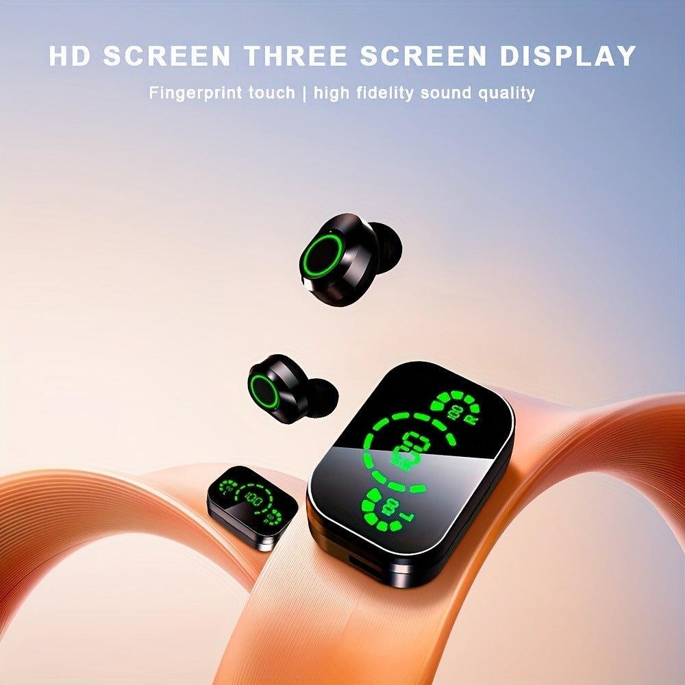 Wireless Earbuds Anime Mirror Style with Bluetooth 5.4, Digital Display and App Control in Two Colors