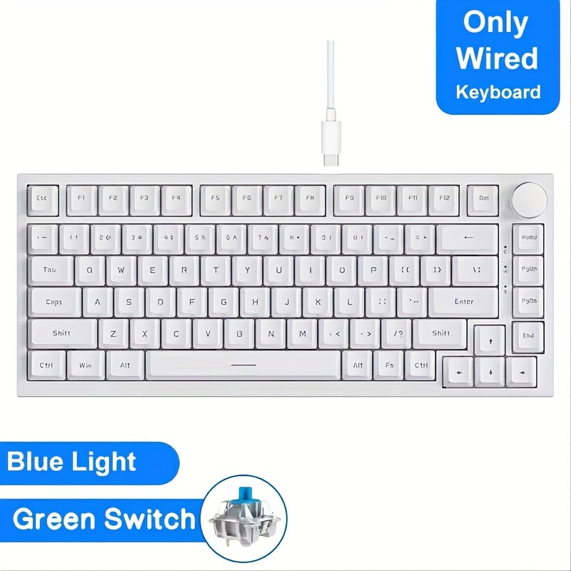Hot Swap Gasket Mechanical Keyboard AJAZZ AK820 75% – Wireless 2.4GHz & Wired, Volume Knob, South-Facing RGB, Poron Foam, PBT Keycaps, Programmable, 11 Switch & Color Options for PC & Mac