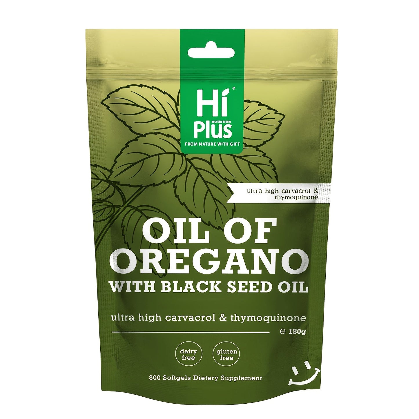 Oil of Oregano and Black Seed Oil Softgel Supplement in One 300-Count Resealable Pouch Package