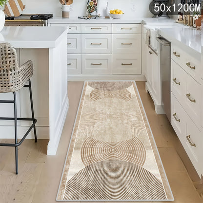 Area Rug Modern Neutral Runner with Four Washable Lengths for Hallway, Kitchen or Covered Patio
