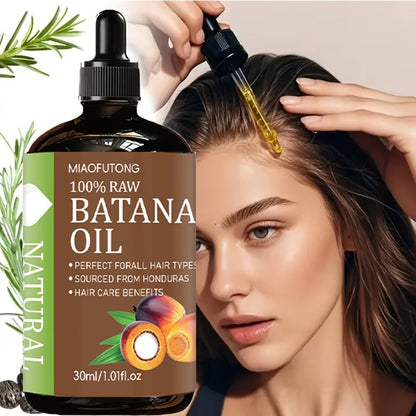 Hair Oil MIAOFUTONG Batana 30ml Amber Dropper Bottle with 1.01fl oz Label for Hair and Scalp Application