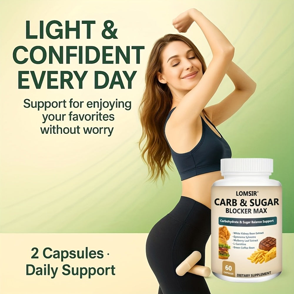 Dietary Supplement White Kidney Bean, Gymnema, Mulberry Leaf and L-Carnitine Capsules, 60 Count