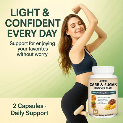 Dietary Supplement White Kidney Bean, Gymnema, Mulberry Leaf and L-Carnitine Capsules, 60 Count