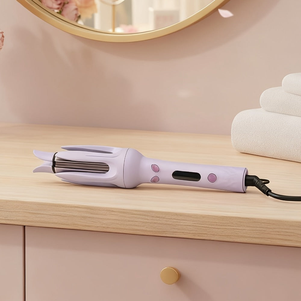 Automatic Rotating Curling Wand Hair Styling Tool with 150-210 C Settings and Three Color Options
