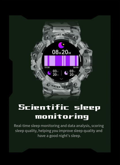 Smartwatch for Men 1.32 Inch Tactical Watch with LED Flashlight, SOS and 100+ Sport Modes in Eleven Colors