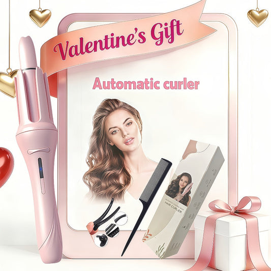 Automatic Curling Iron for Women with Ionic Technology — 4 Temperature Settings, 3 Timer Options, Dual-Direction Rotation, Anti-Scald & 360° Rotating Cord, Salon Waves at Home