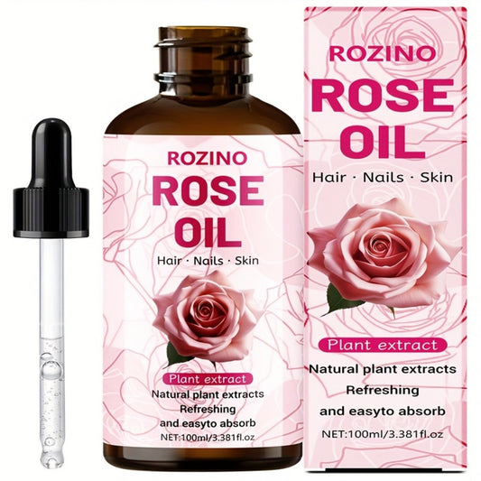 Essential Oil Rose 100ml or 3-Bottle Value Pack with Dropper for Massage, Shower and External Care