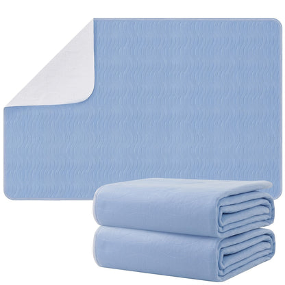 Washable Waterproof Bed Pads 2 Pack - Heavy Absorbency Reusable Incontinence Mattress Protector for Adults, Elderly & Pets | Bed, Sofa, Chair