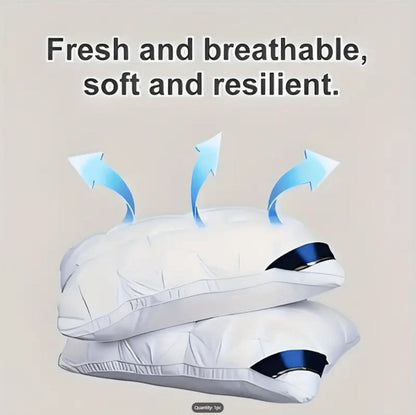 Hotel Quality Pillow Soft Polyester Fiber Bed Pillow with Zipper Closure for Deep Sleep Neck Support, Machine Washable All Season Pillow for Home Bedroom, White Grey 1 2 4 Pack