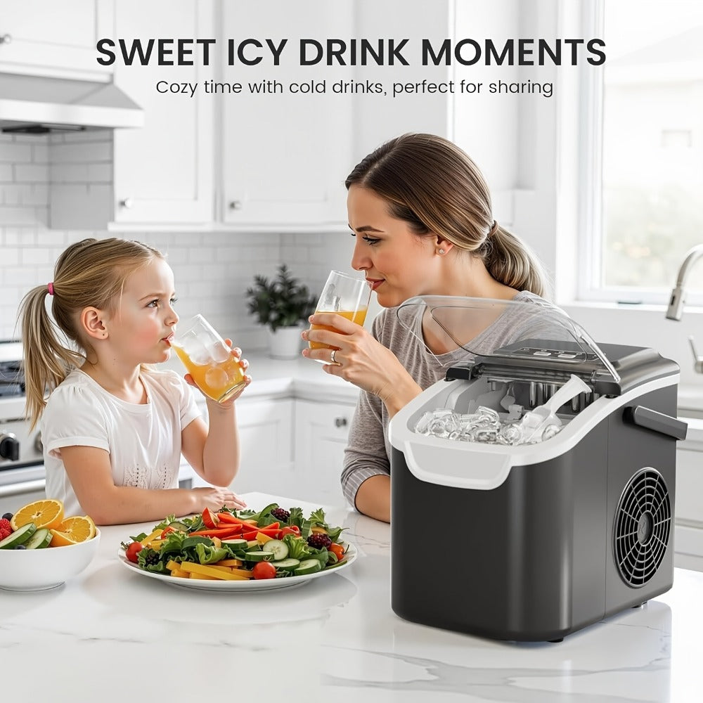 Countertop Bullet Ice Maker with 26 lb Daily Label, Cleaning Cycle and Four Color Selections