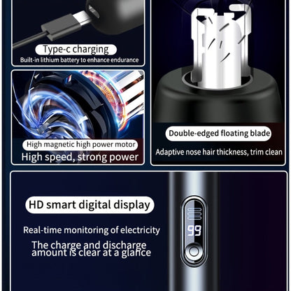 Rechargeable Nose, Ear and Eyebrow Hair Trimmer with LED Display in Two Exact Checkout Configurations