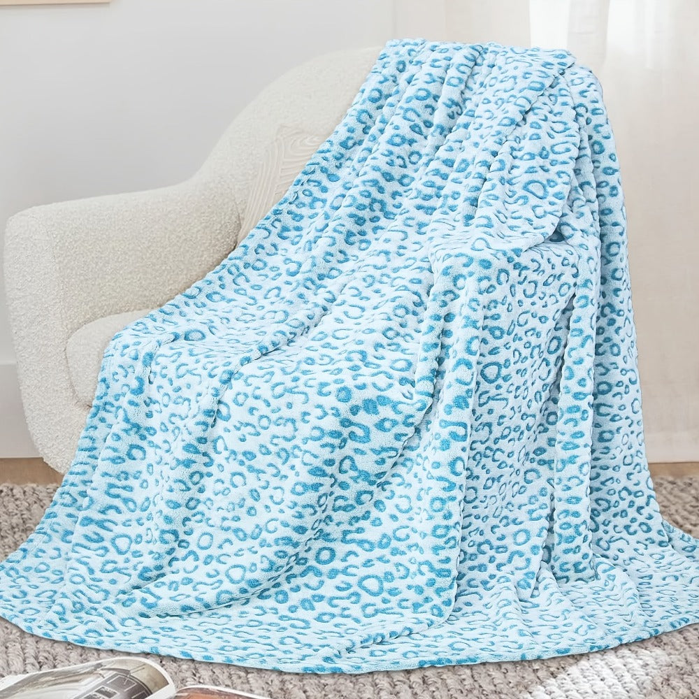 Raised Leopard Pattern Throw Blanket in Five Colors and 14 Listed Size-and-Color Combinations