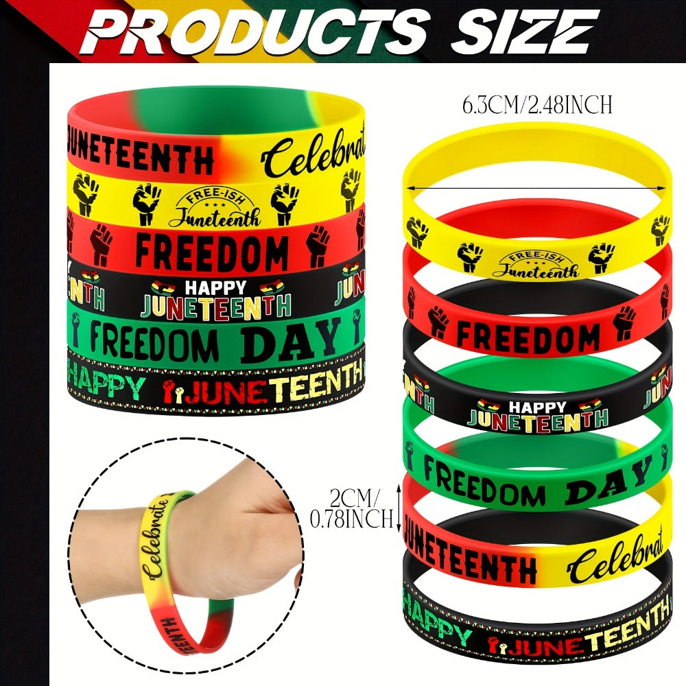 120-Piece Juneteenth 1865 Wristband Set in Black Freedom Day Design for Parties and Community Events