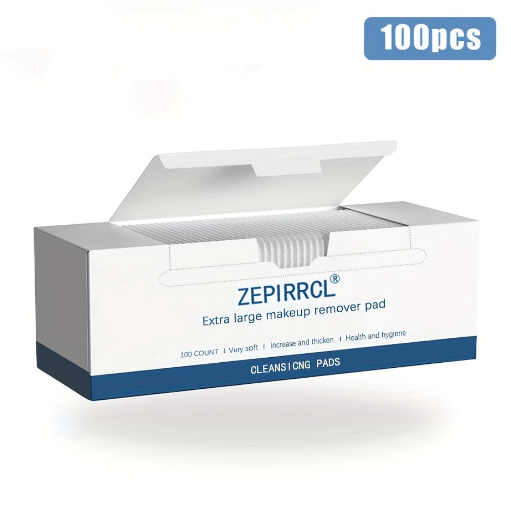 Extra-Large Dry Makeup Remover Pads in 100- or 200-Piece Boxes, 3-Layer 7 x 6 cm Cleansing Squares
