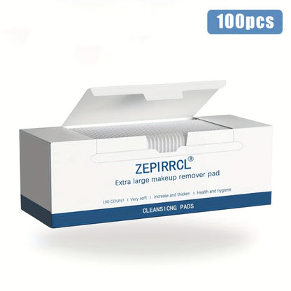 Extra-Large Dry Makeup Remover Pads in 100- or 200-Piece Boxes, 3-Layer 7 x 6 cm Cleansing Squares