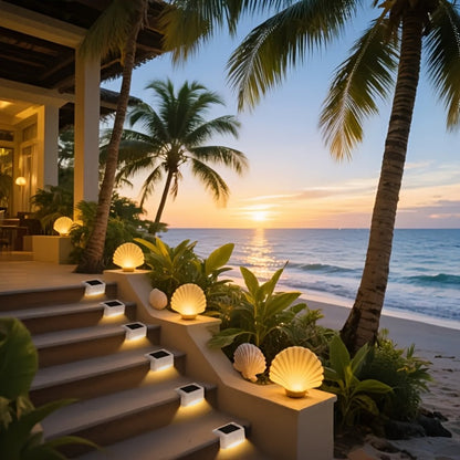 Solar Deck and Step Lights, 8- to 32-Piece Packs in Black, White or Brown with Integrated Panels