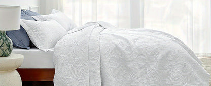 Three-Piece Lightweight Microfiber Quilt Set with Pillow Shams in Ten Size and Color Options