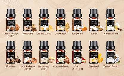 14-Bottle Fragrance Oil Gift Set with 5ml Bakery or Floral Scent Assortments for Diffusers and Candle Projects